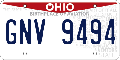 OH license plate GNV9494