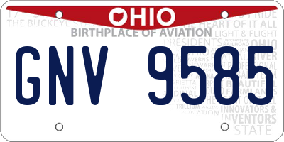 OH license plate GNV9585