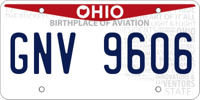 OH license plate GNV9606