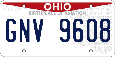 OH license plate GNV9608