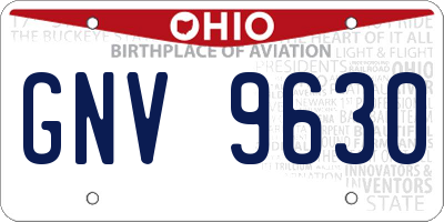 OH license plate GNV9630