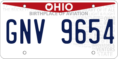 OH license plate GNV9654