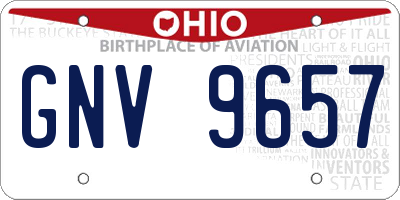 OH license plate GNV9657