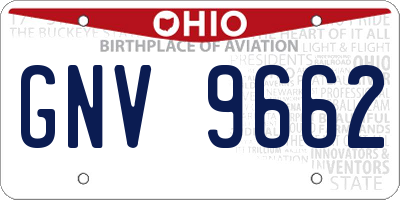 OH license plate GNV9662
