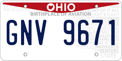 OH license plate GNV9671