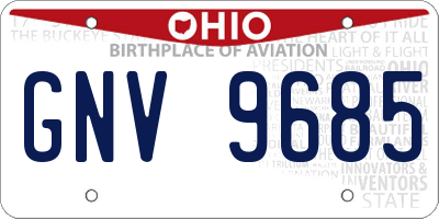 OH license plate GNV9685
