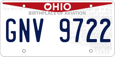 OH license plate GNV9722