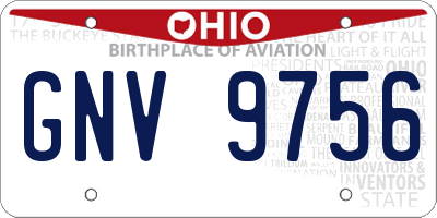 OH license plate GNV9756