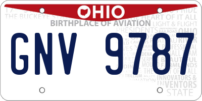 OH license plate GNV9787