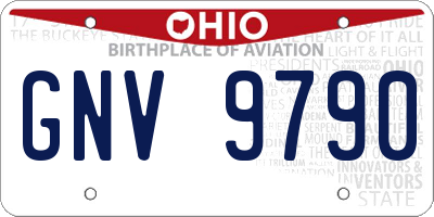 OH license plate GNV9790