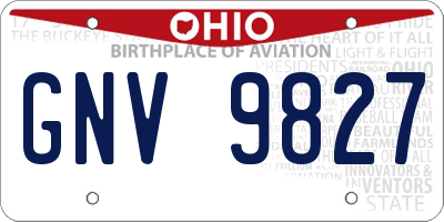 OH license plate GNV9827