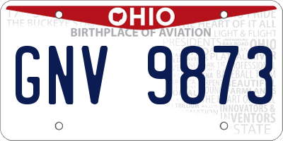 OH license plate GNV9873