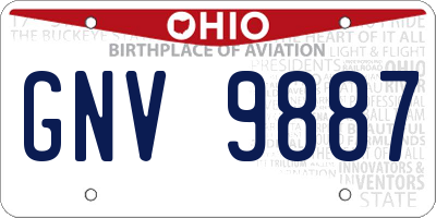 OH license plate GNV9887