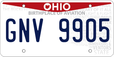 OH license plate GNV9905