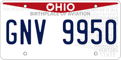 OH license plate GNV9950
