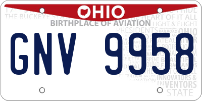 OH license plate GNV9958