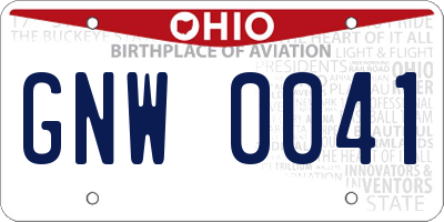 OH license plate GNW0041