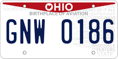 OH license plate GNW0186
