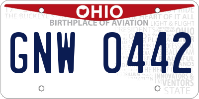 OH license plate GNW0442