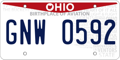 OH license plate GNW0592