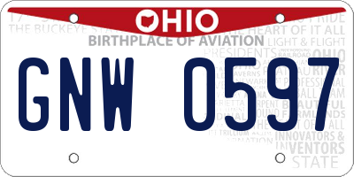 OH license plate GNW0597