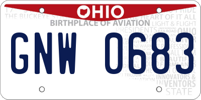 OH license plate GNW0683