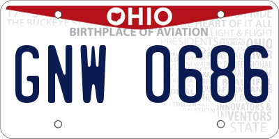 OH license plate GNW0686