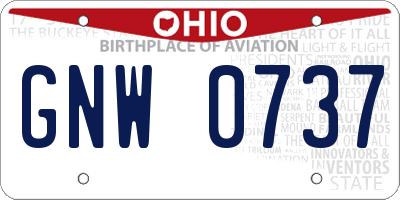OH license plate GNW0737