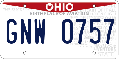 OH license plate GNW0757