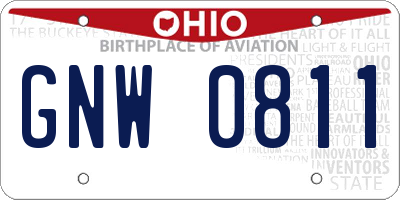 OH license plate GNW0811