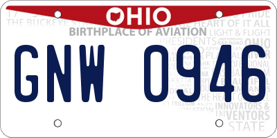 OH license plate GNW0946