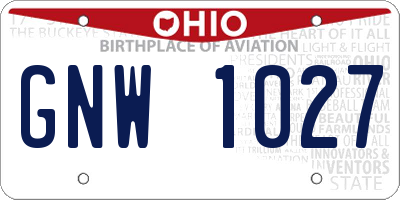 OH license plate GNW1027