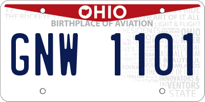 OH license plate GNW1101