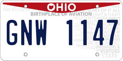 OH license plate GNW1147