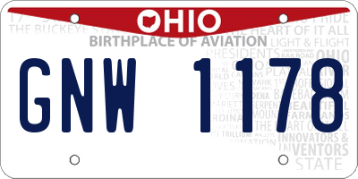 OH license plate GNW1178