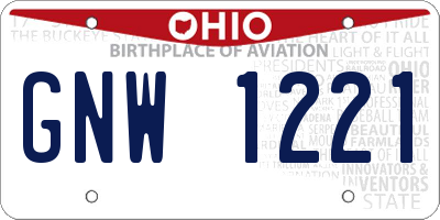 OH license plate GNW1221