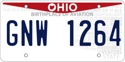 OH license plate GNW1264