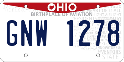 OH license plate GNW1278