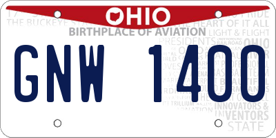 OH license plate GNW1400