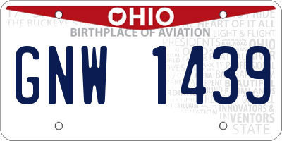 OH license plate GNW1439