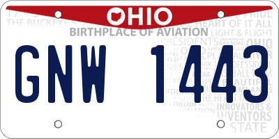OH license plate GNW1443