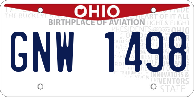 OH license plate GNW1498