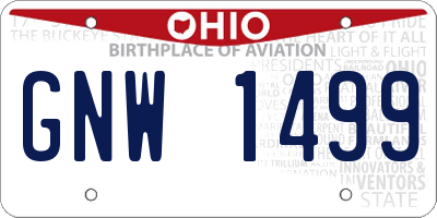 OH license plate GNW1499