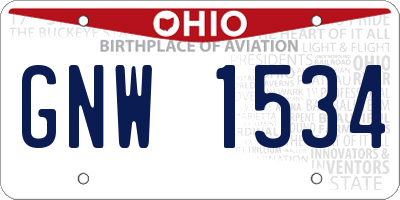 OH license plate GNW1534