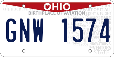 OH license plate GNW1574