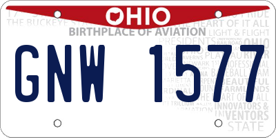OH license plate GNW1577