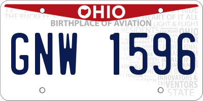 OH license plate GNW1596