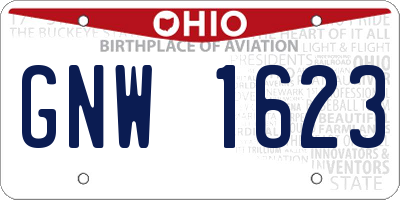 OH license plate GNW1623