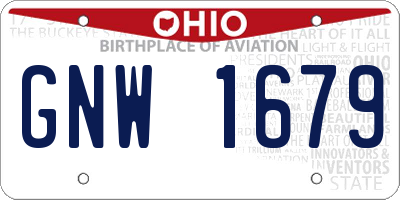 OH license plate GNW1679
