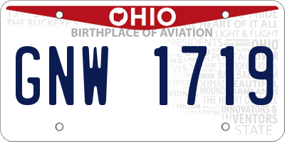 OH license plate GNW1719